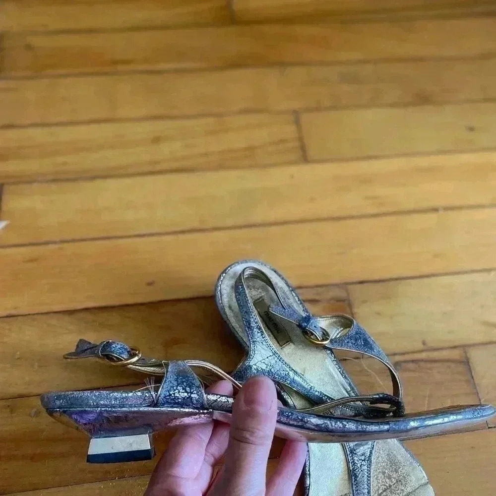 Miu Miu silver  metallic sandals